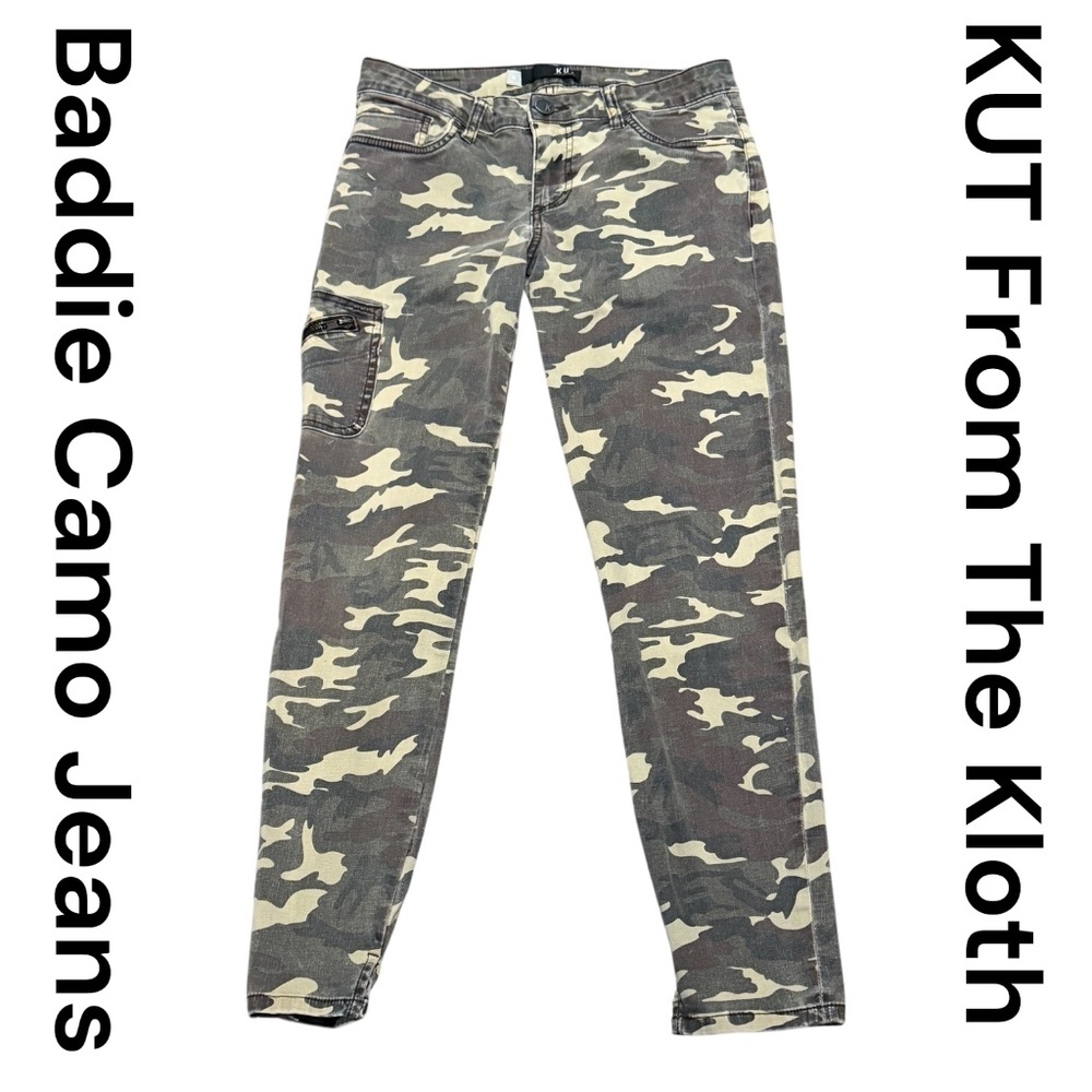 Kut from the Kloth Women's Skinny Camo Jeans - Green & Tan